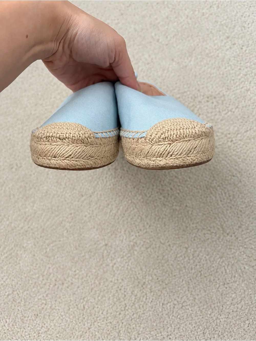 J.Crew NWOT Light Blue Canvas Espadrille Flats Made in Spain Size 7